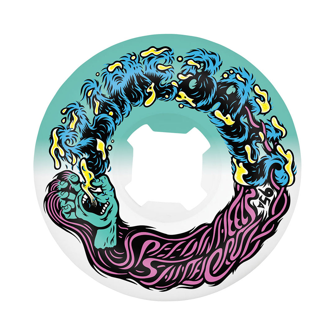 SLIME BALLS WHEELS HAIRBALLS 50-50 WHITE TEAL 95A 54mm